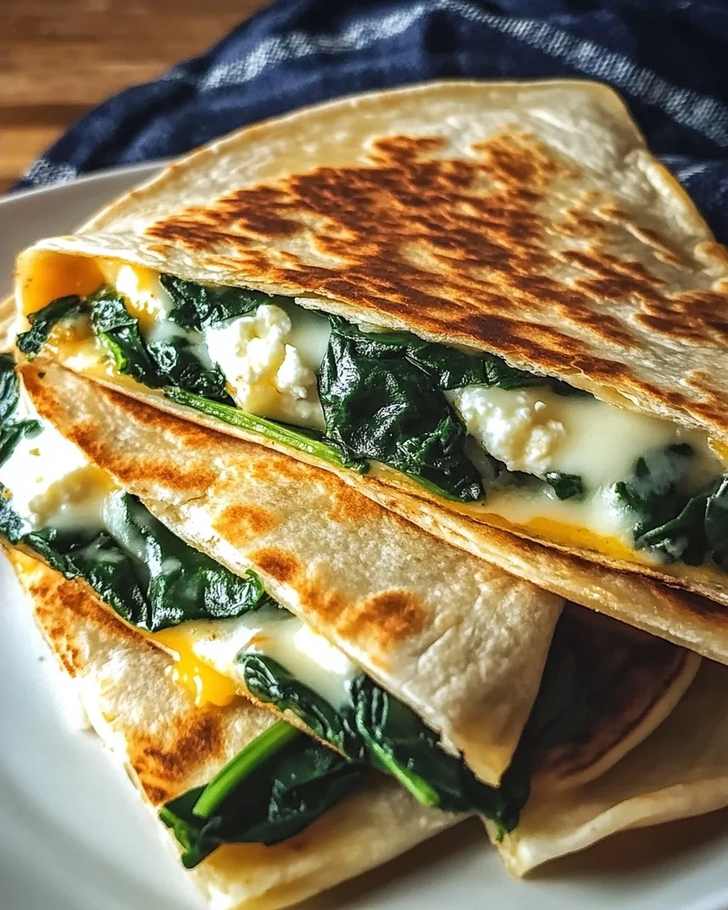 Spinat und Feta Quesadillas in 20 Minuten