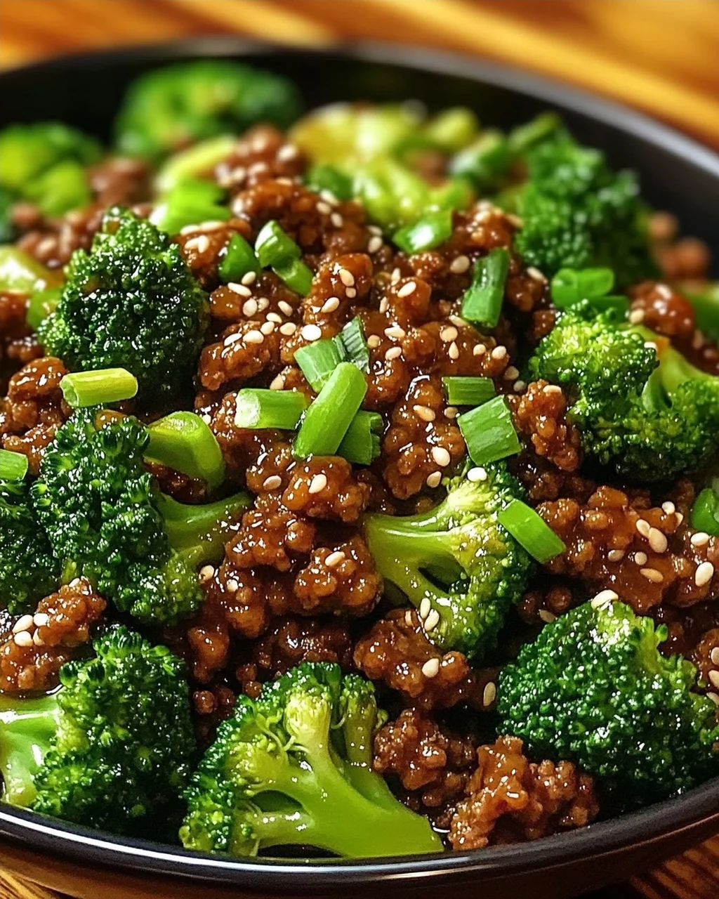 Teriyaki-Hackfleisch-Pfanne mit Brokkoli