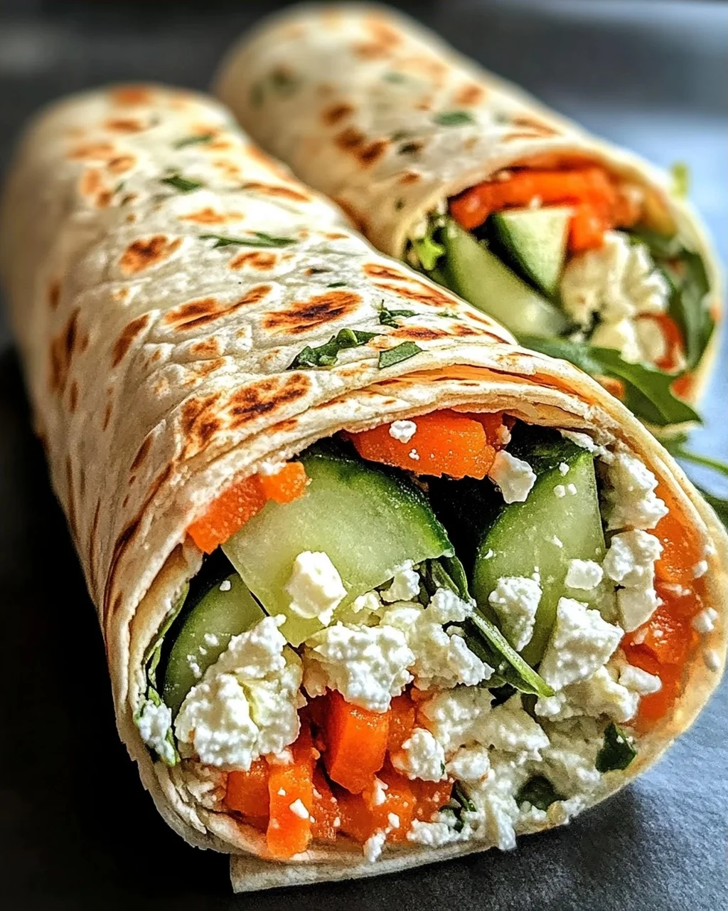 Tortilla-Rollen mit Feta