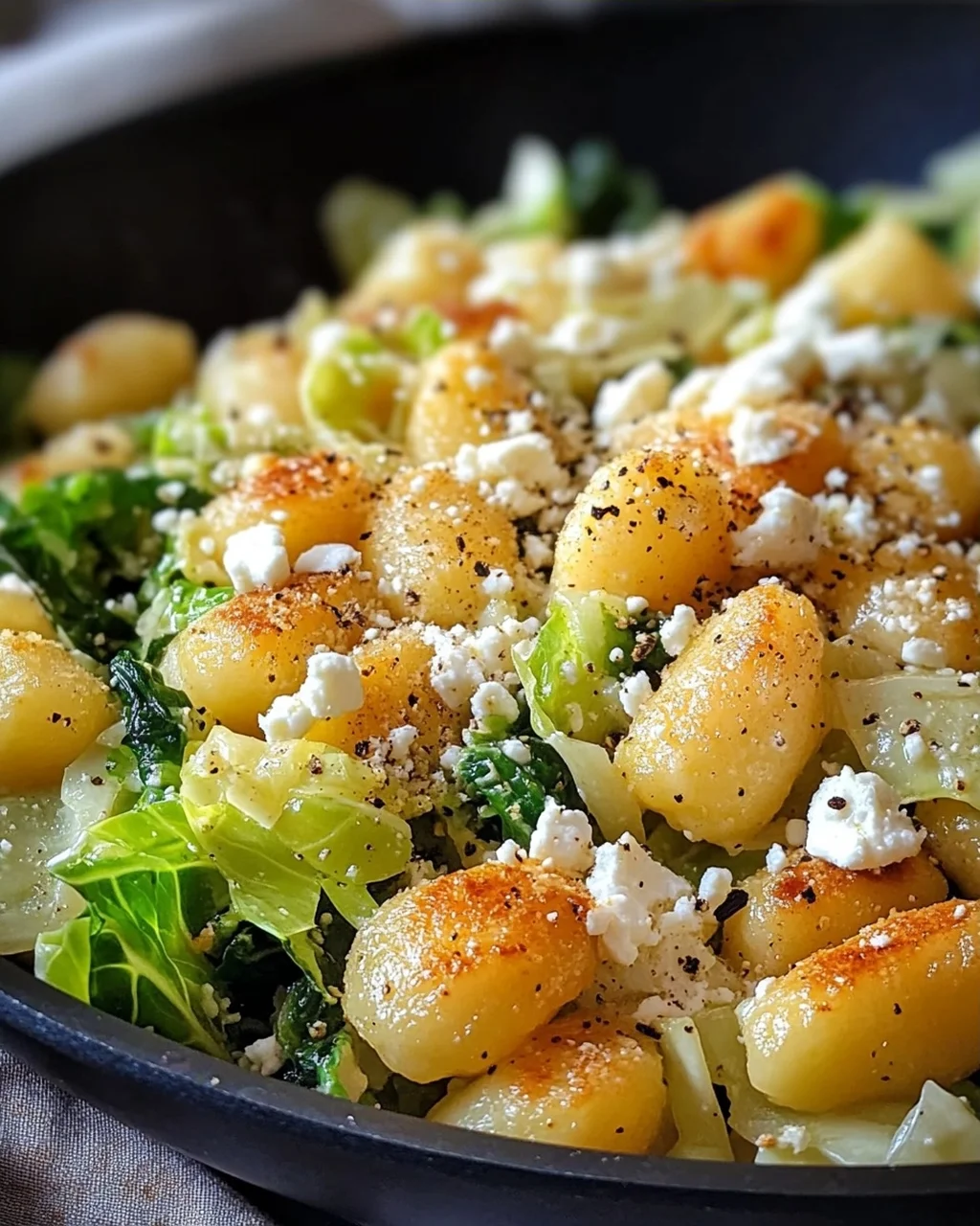 Vegetarische Gnocchi Pfanne mit Spitzkohl
