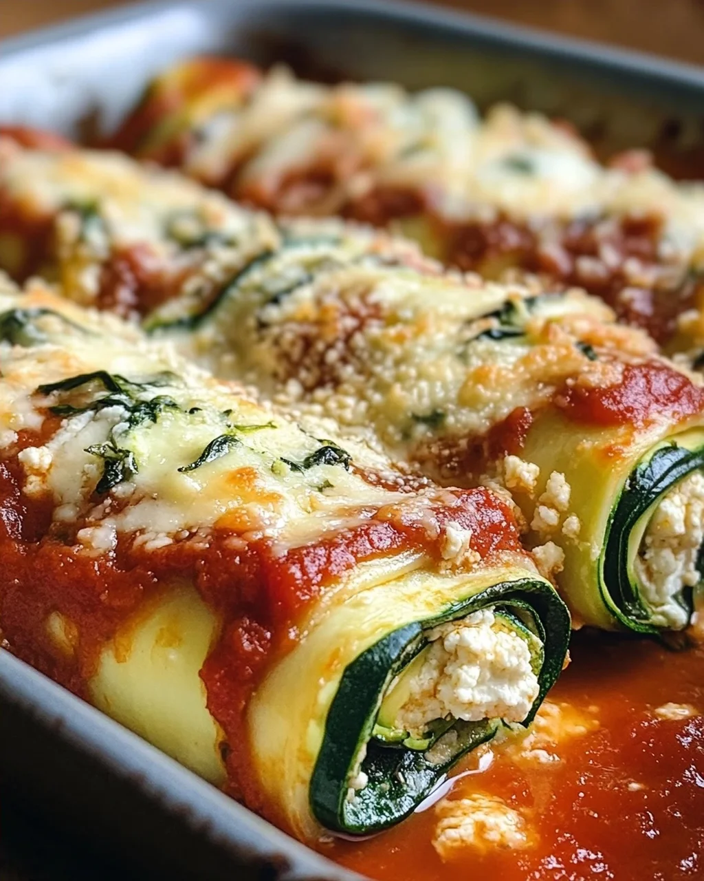 Zucchini-Cannelloni mit Ricotta-Spinat-Füllung